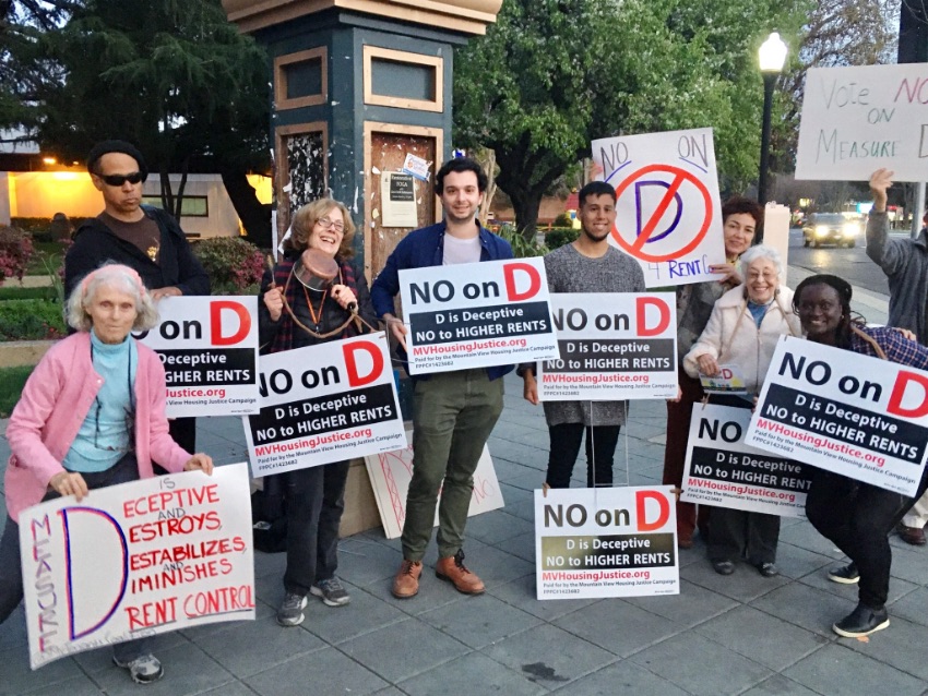 Housing demonstration at Mountain View city hall